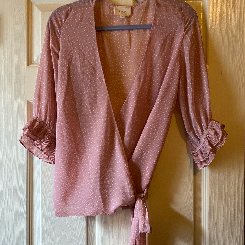 Soft Pink Wrap Top